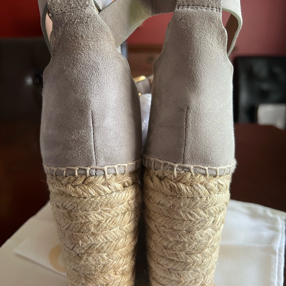 Chloe Lauren Espadrille Suede Wedge in Grey - Picture 3 of 8